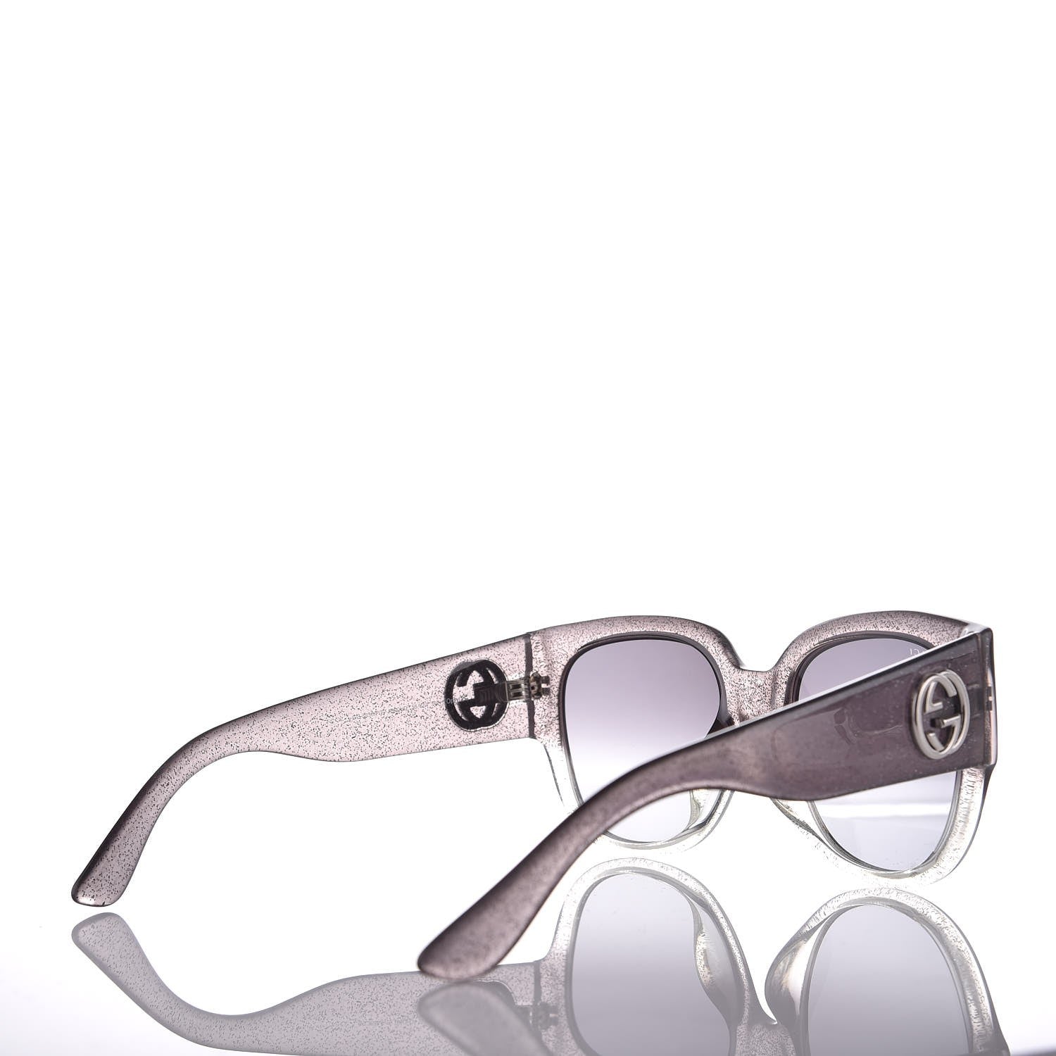 Gucci Glitter Square Optyl Sunglasses 3814/S Gray Silver 5 of 9