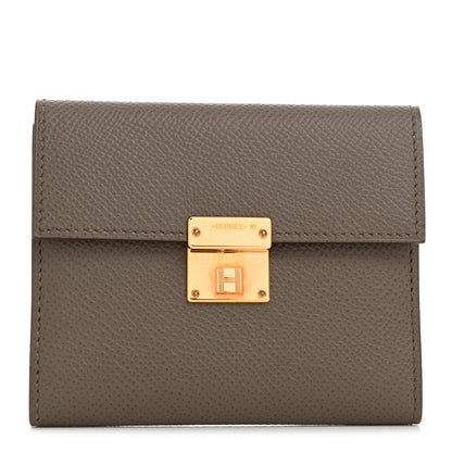 Hermes Epsom Clic Mini Card Holder Etain 1 of 7