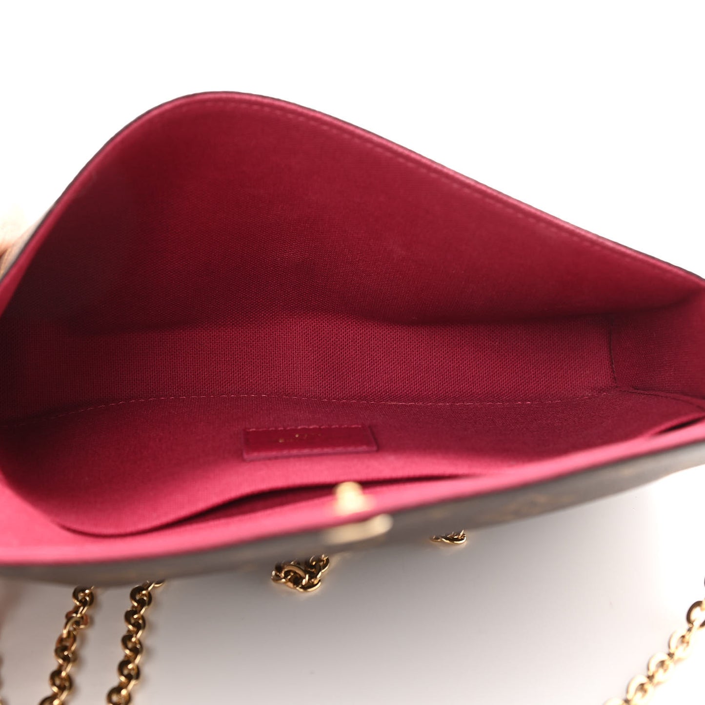 Monogram Pochette Felicie Chain Wallet Fuchsia
