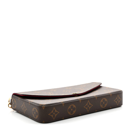 Louis Vuitton Monogram Pochette Felicie Chain Wallet Fuchsia 5 of 10