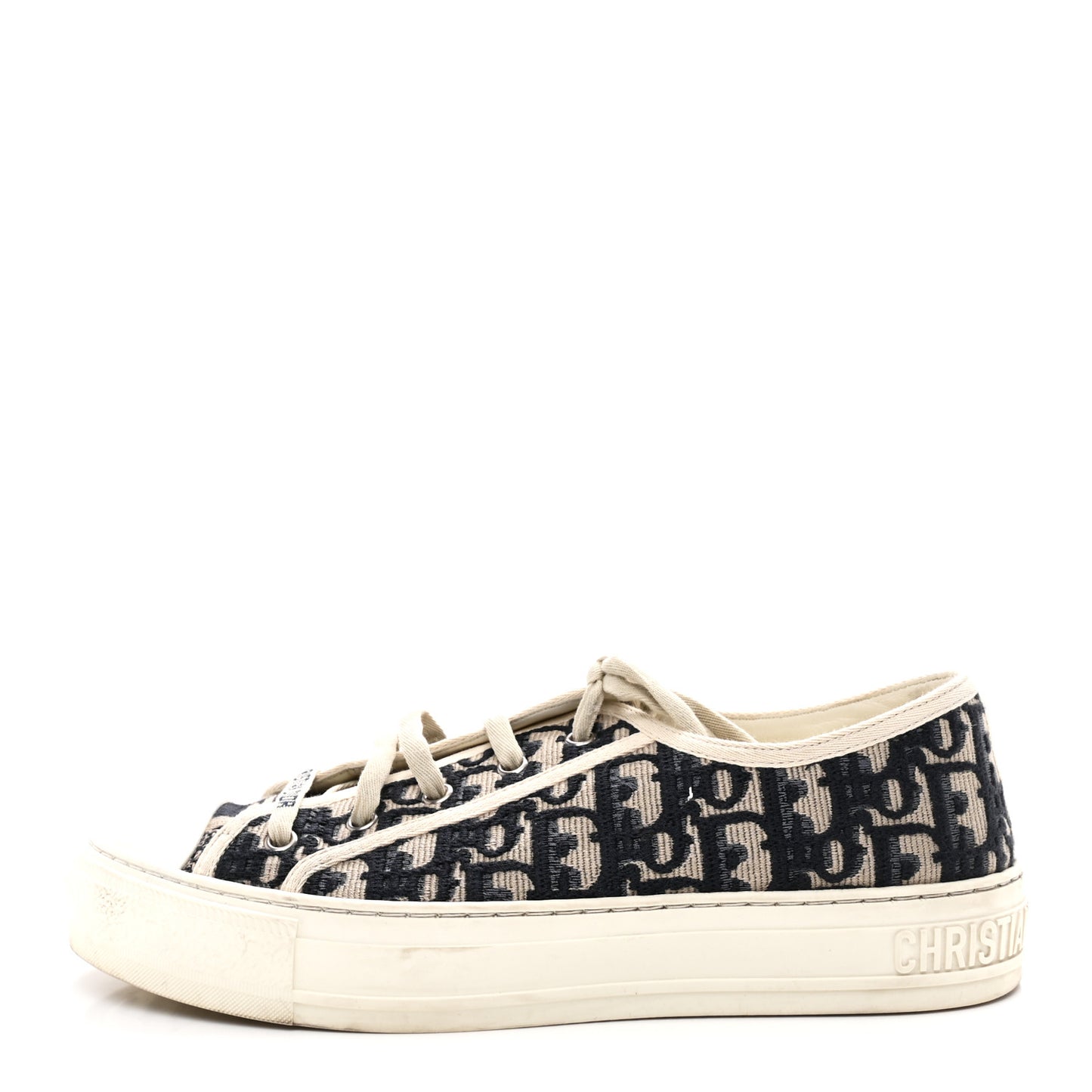 Canvas Oblique Walk'N'Dior Low Top Sneakers 40 Deep Blue