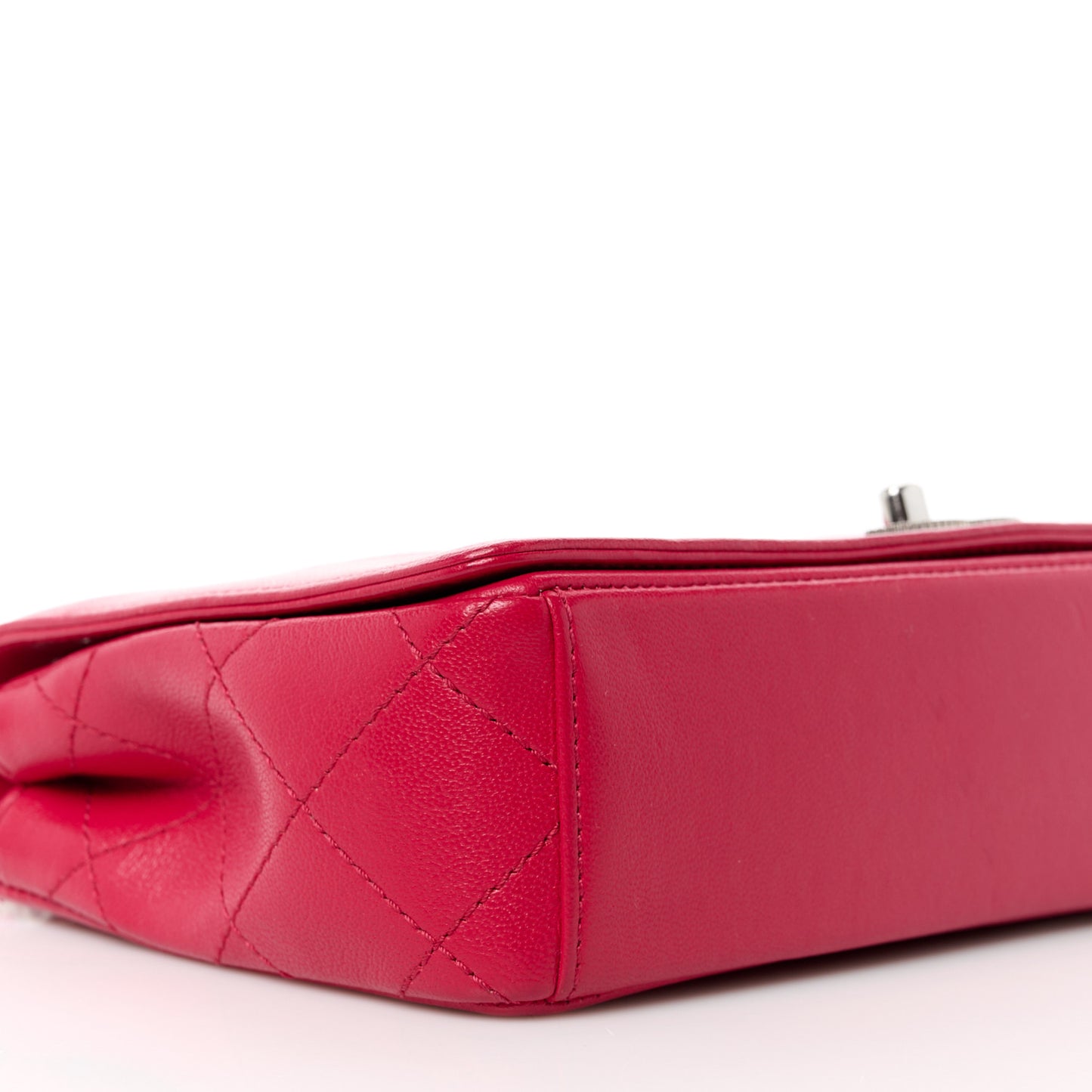 Iridescent Sheepskin Quilted Small Vintage Mademoiselle Flap Dark Pink