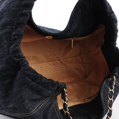 Chanel Denim Coco Cabas Tote Blue 5 of 7