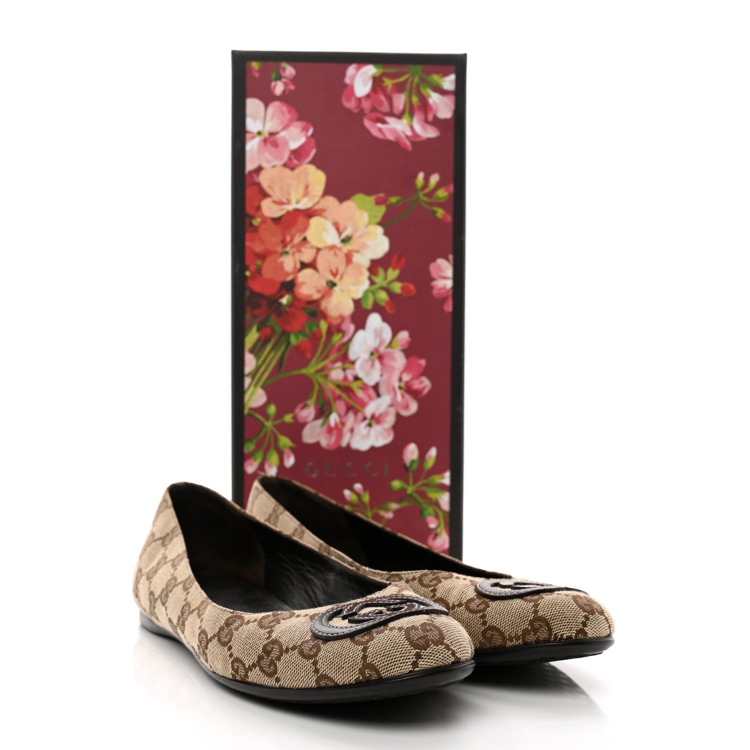 Gucci GG Monogram Ballet Flat 38.5 Beige Ebony 9 of 9