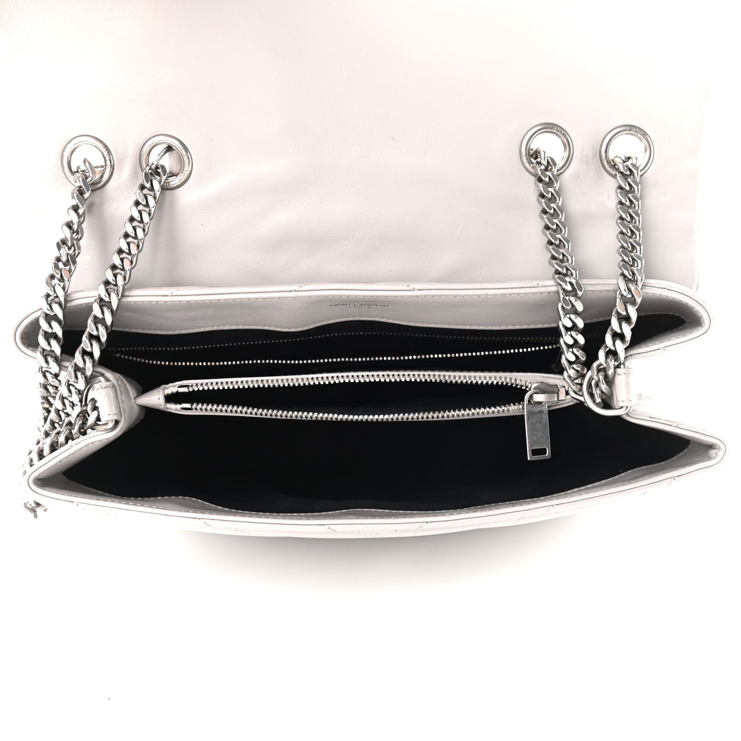 Calfskin Y Quilted Monogram Medium Loulou Chain Satchel Granite