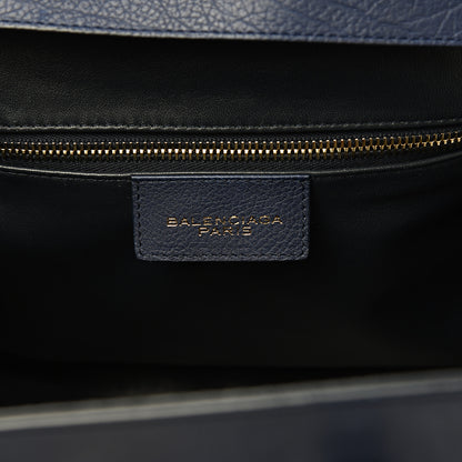 Balenciaga Grained Calfskin M Tube Round Tote Bleu Nautique 5 of 11