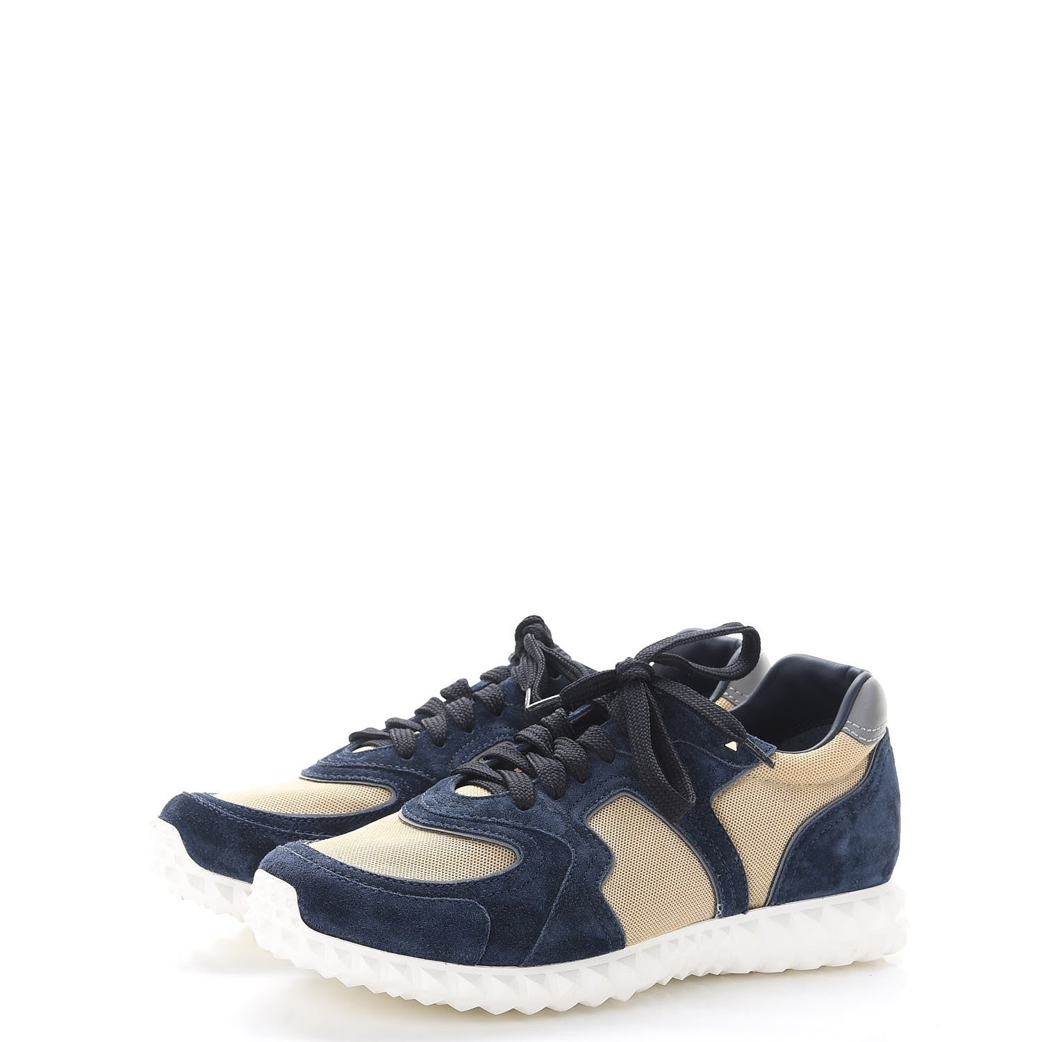Valentino Garavani Nylon Suede Mens Soul AM Low Top Sneakers 40 Navy 3 of 11
