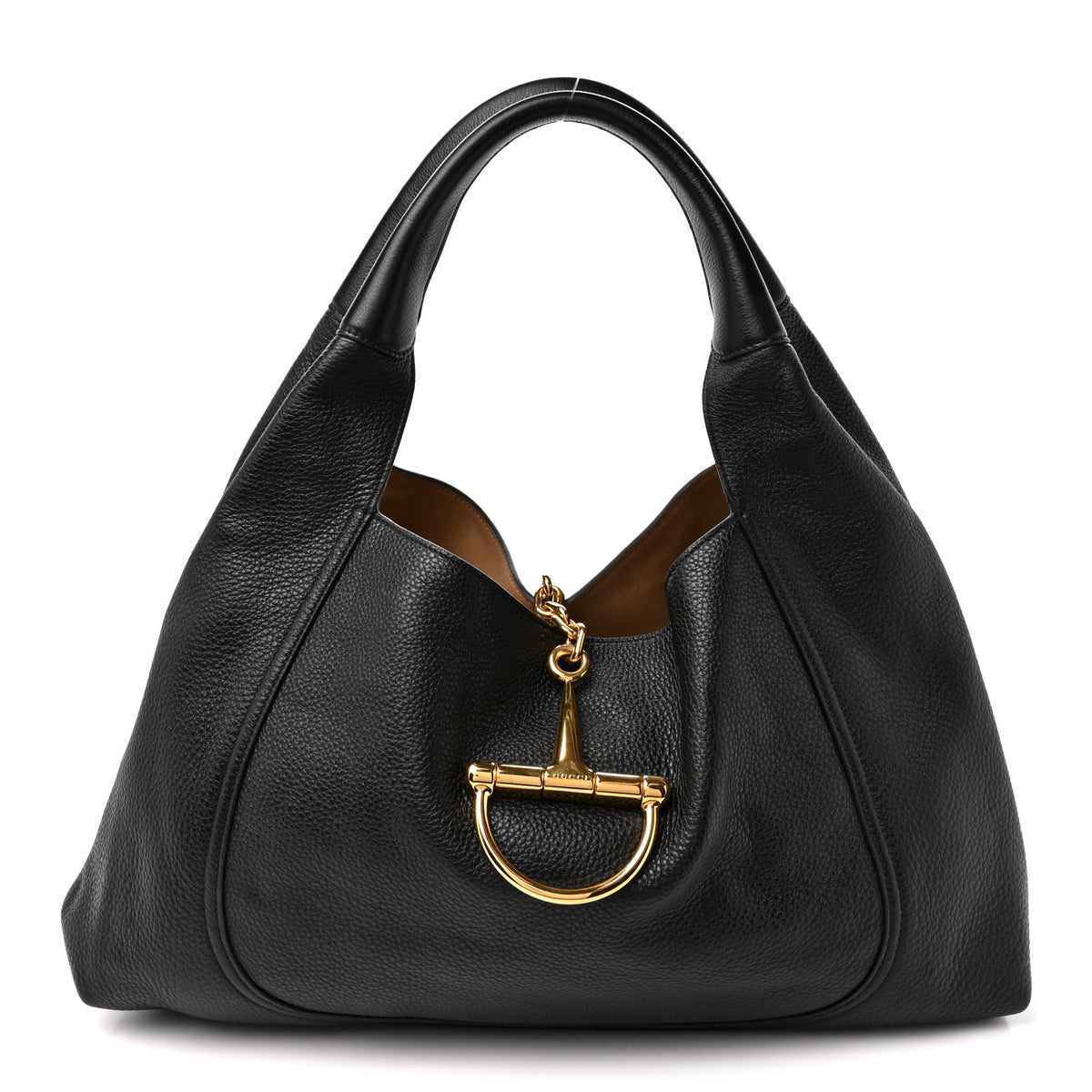 Gucci Grained Calfskin Softbit Maxi Shoulder Bag Black 1 of 11