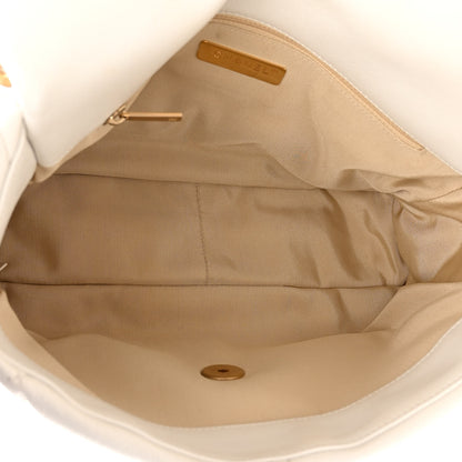 Chanel Lambskin Quilted Large Chanel 19 Flap White 5 of 10