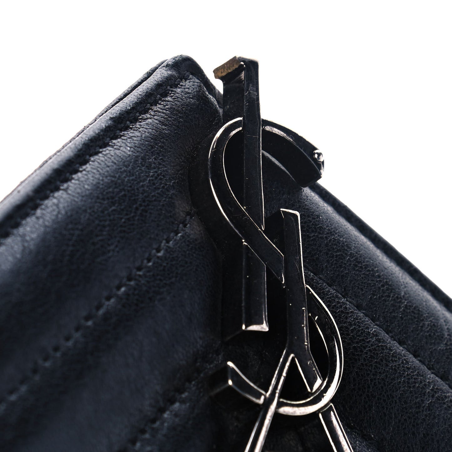 Sheepskin Tri-Quilt Monogram Medium College Bag Black