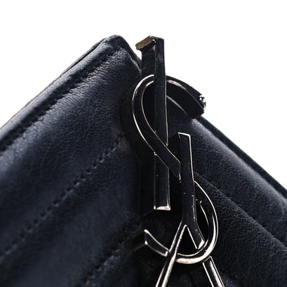 Saint Laurent Sheepskin Tri-Quilt Monogram Medium College Bag Black 16 of 16