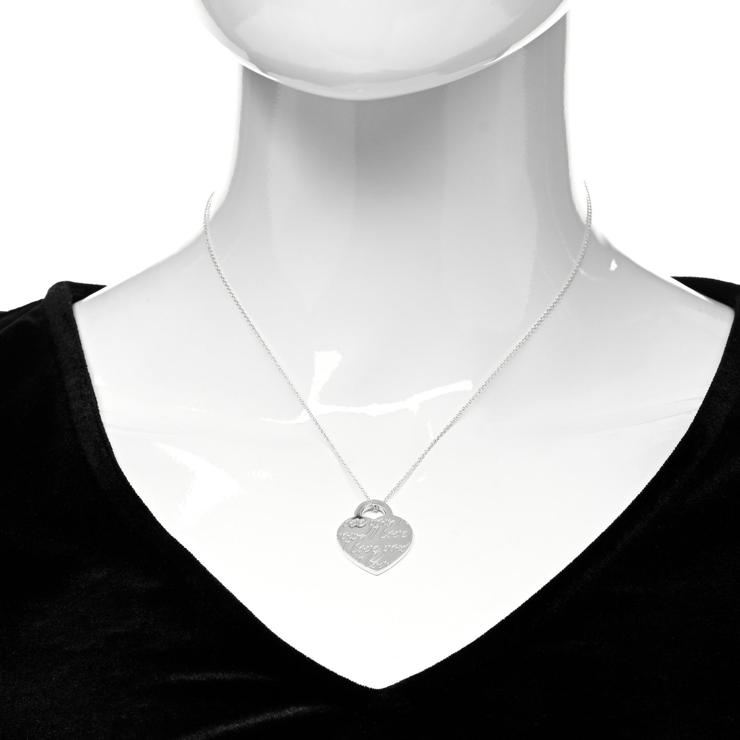Sterling Silver Notes I Love You Heart Pendant Necklace