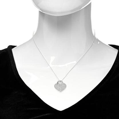 Tiffany Sterling Silver Notes I Love You Heart Pendant Necklace 2 of 5