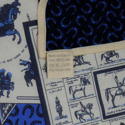 Hermes Silk Jersey A Cheval Sur Mon Carre Scarf 90 Bleu 4 of 6