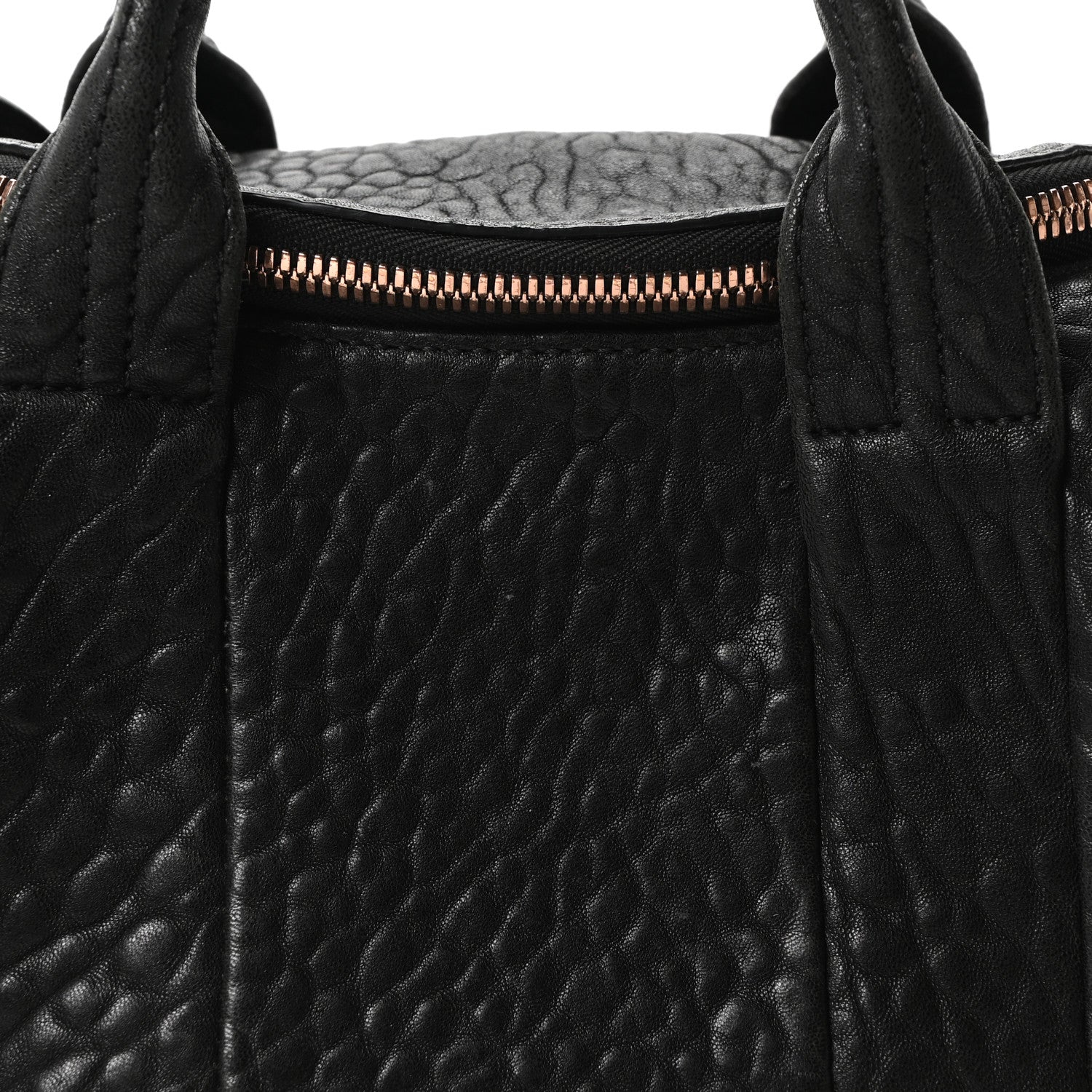 Alexander Wang Pebbled Lambskin Rockie Black Rose Gold Hardware