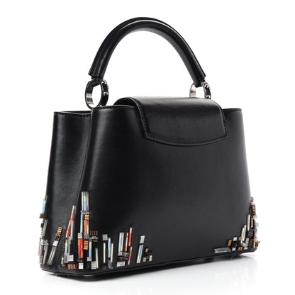 Louis Vuitton Smooth Calfskin Beaded Skyline Soho Capucines BB Black 3 of 9
