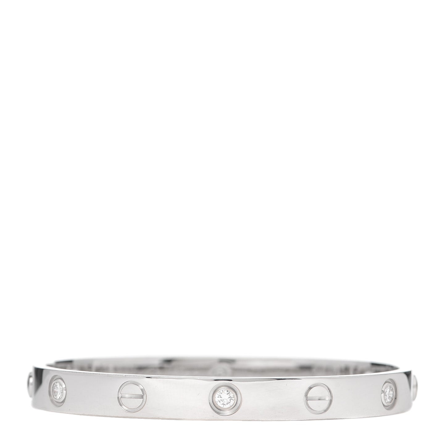 18K White Gold 6 Diamond LOVE Bracelet 16