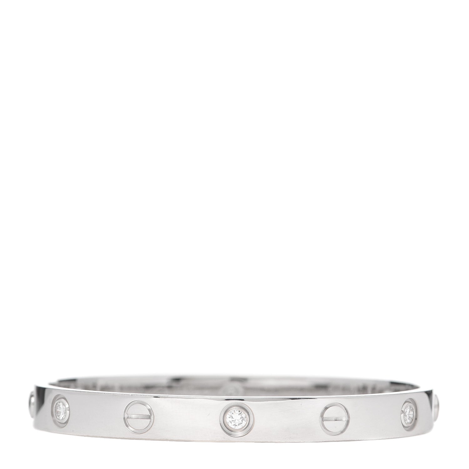 Cartier 18K White Gold 6 Diamond LOVE Bracelet 16 1 of 6