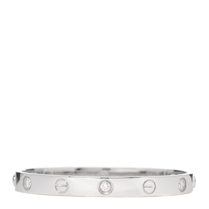 Cartier 18K White Gold 6 Diamond LOVE Bracelet 16 1 of 6