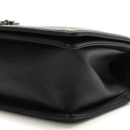 Chanel Calfskin Chevron Quilted Medium Chain Boy Flap Black 9 of 9