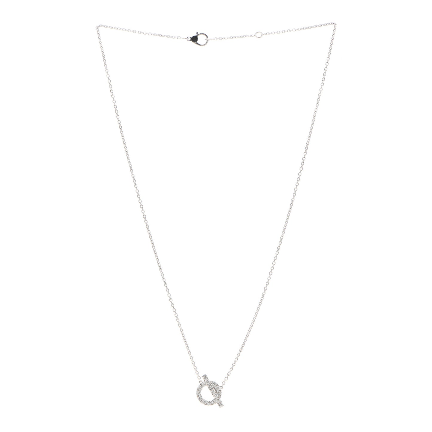 18K White Gold Diamond Finesse Pendant Necklace