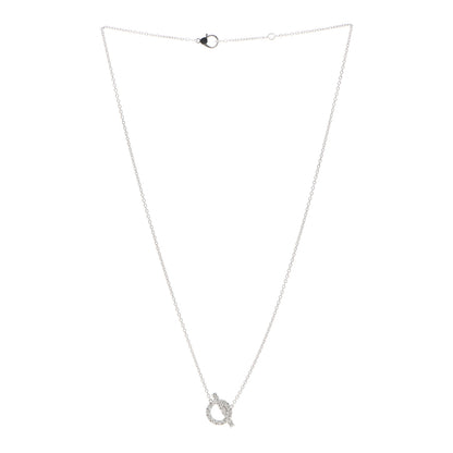 Hermes 18K White Gold Diamond Finesse Pendant Necklace 3 of 5