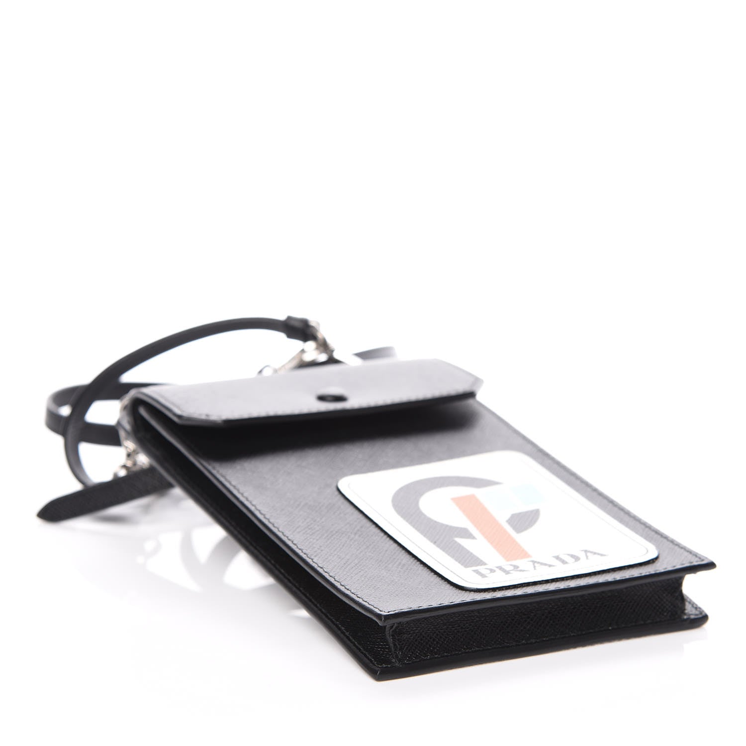 Prada Saffiano Racing Logo Patch Mini Bag Black 4 of 7