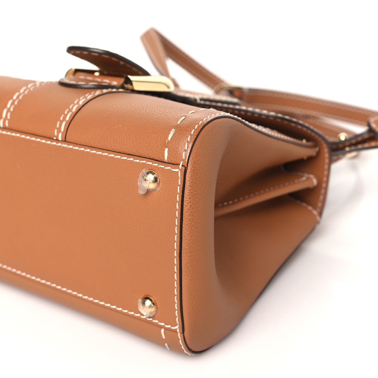 Grained Rodeo Calfskin Surpique Mini Brillant Satchel Vegetal Ivory
