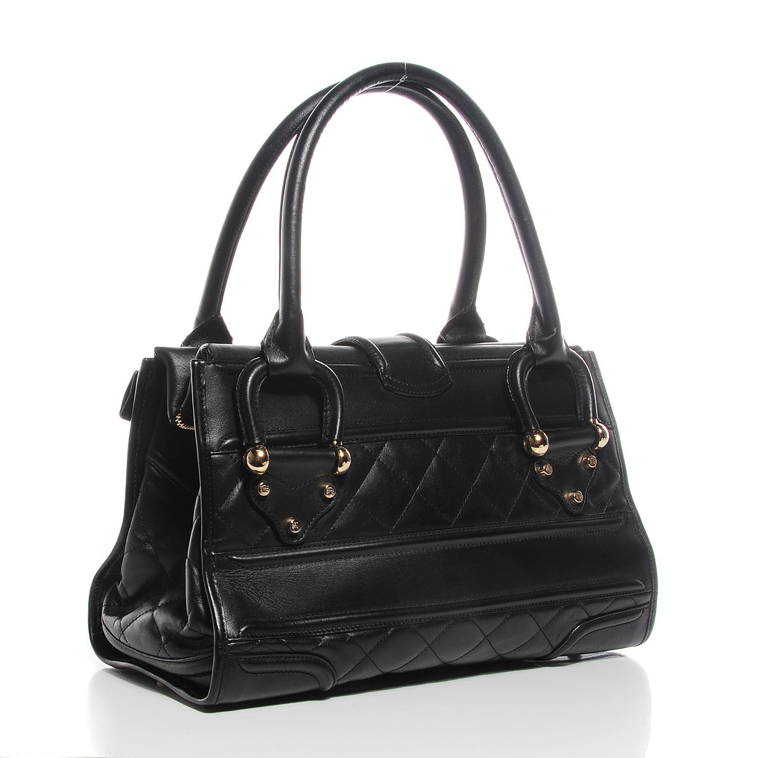 Burberry Calfskin Quilted Large Manor Tote Black 3 of 8