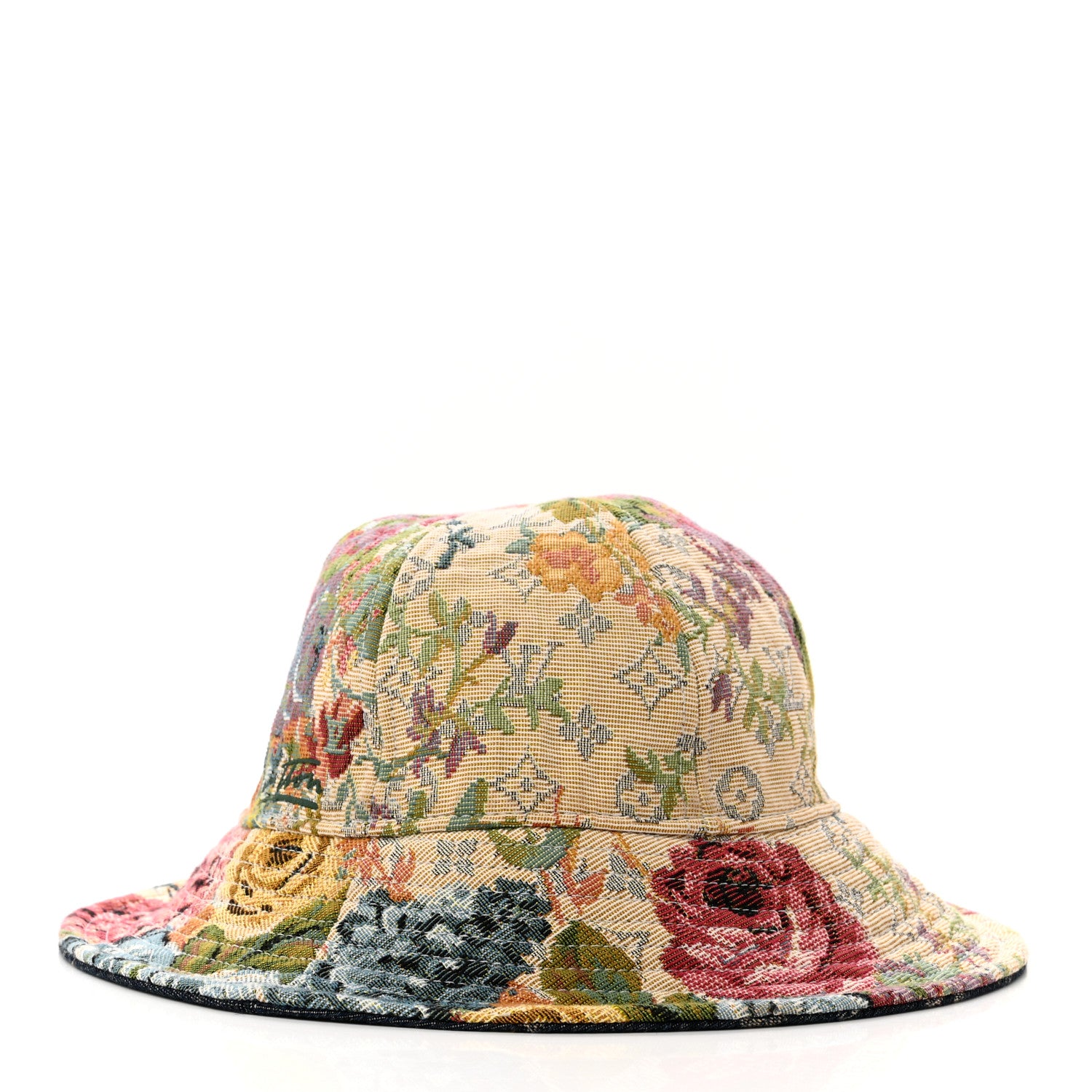 Louis Vuitton Monogram Tapestry Reversible Bucket Hat 58 Blue Multicolor 5 of 14