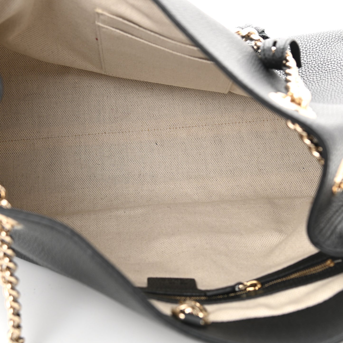 Pebbled Calfskin Medium Soho Chain Shoulder Bag Black