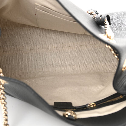 Gucci Pebbled Calfskin Medium Soho Chain Shoulder Bag Black 5 of 11