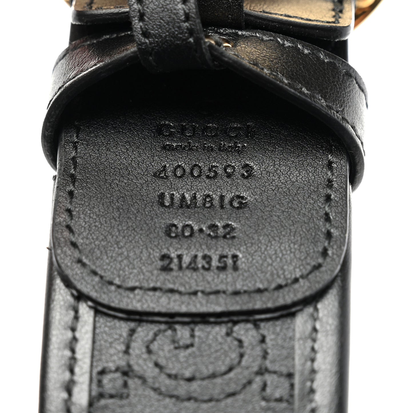 Calfskin GG Matelasse Marmont 40mm Belt 80 32 Black