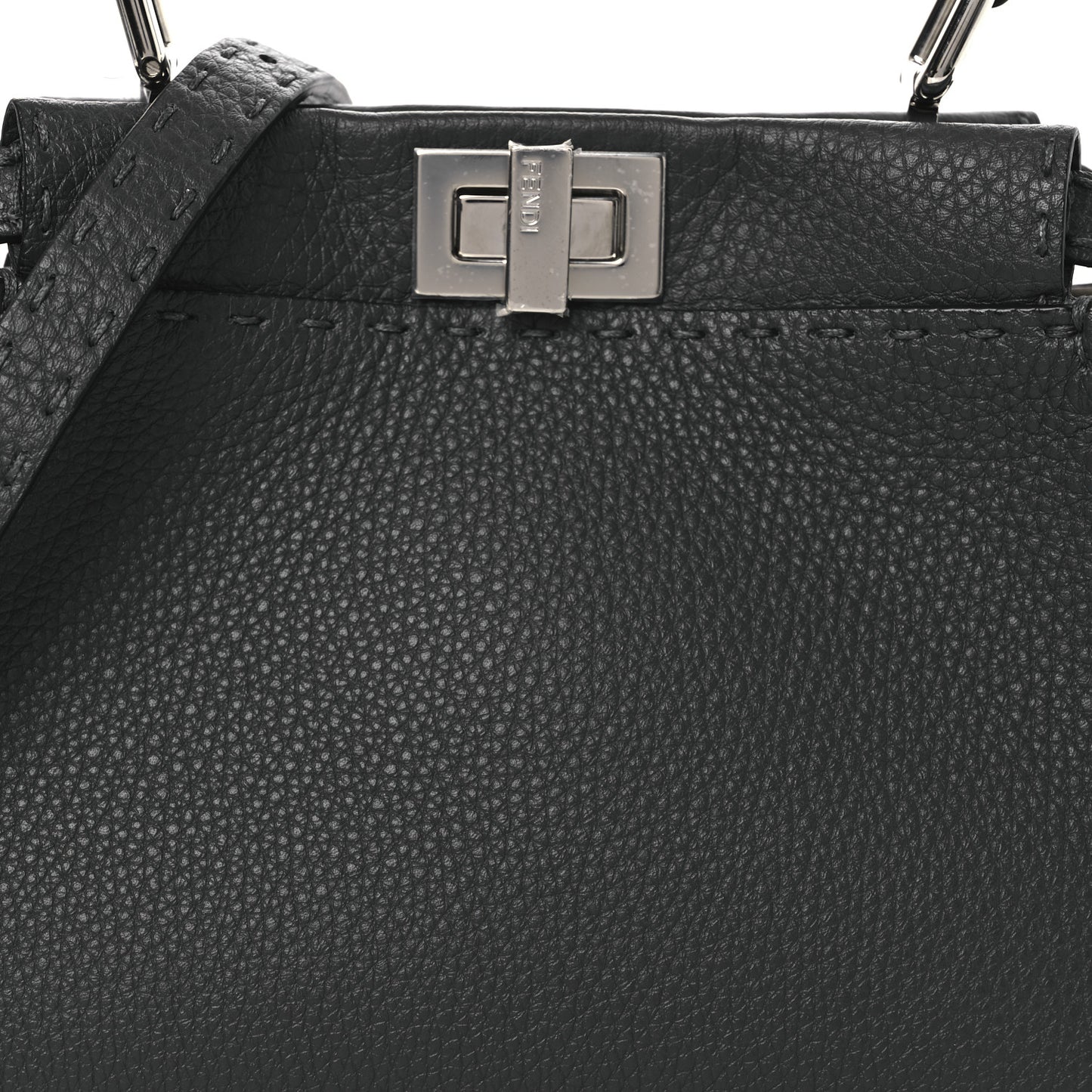 Cuoio Romano Selleria Bi-Color Mini Peekaboo Iconic Satchel Asfalto Latte