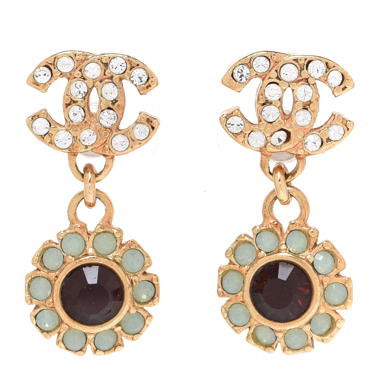 Crystal CC Drop Earrings