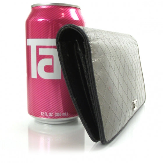 Chanel Leather Classic Wallet Silver 3 of 10