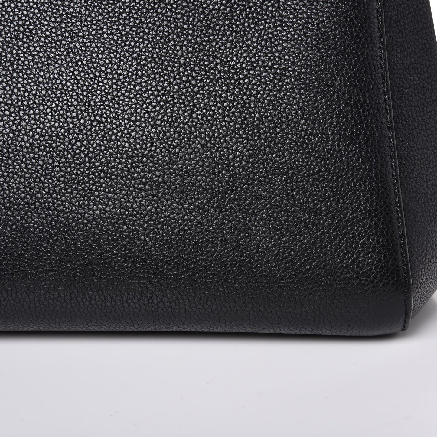 Drummed Calfskin Small Edge Shoulder Bag Black