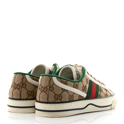 Gucci GG Monogram Web Womens 1977 Tennis Sneakers 37.5 Beige Ebony Mystic White 4 of 8