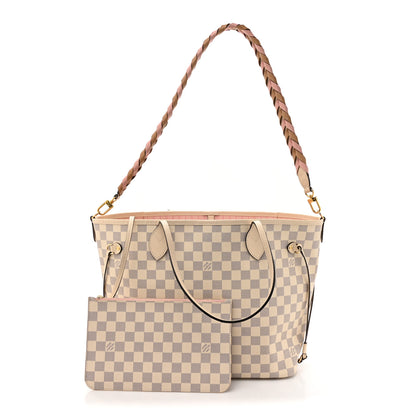 Louis Vuitton Damier Azur Braided Neverfull MM Pink 3 of 16