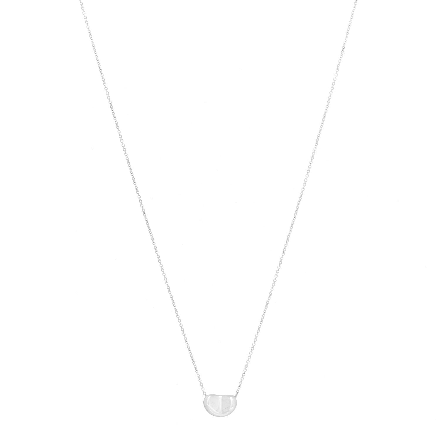 Tiffany Sterling Silver 11mm Elsa Peretti Bean Pendant Necklace 1 of 4