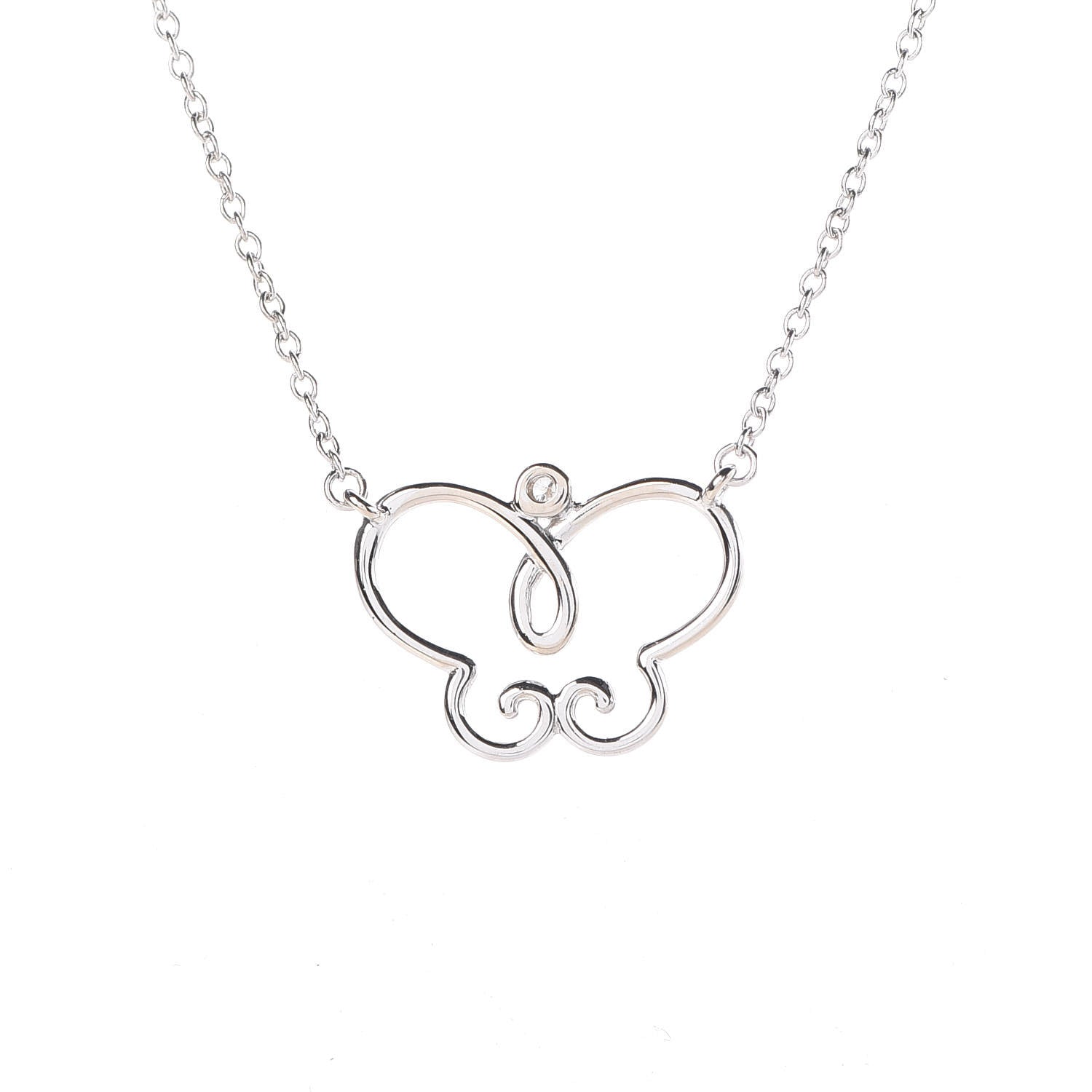 Tiffany 18K White Gold Diamond Paloma Picasso Butterfly Pendant Necklace 6 of 6