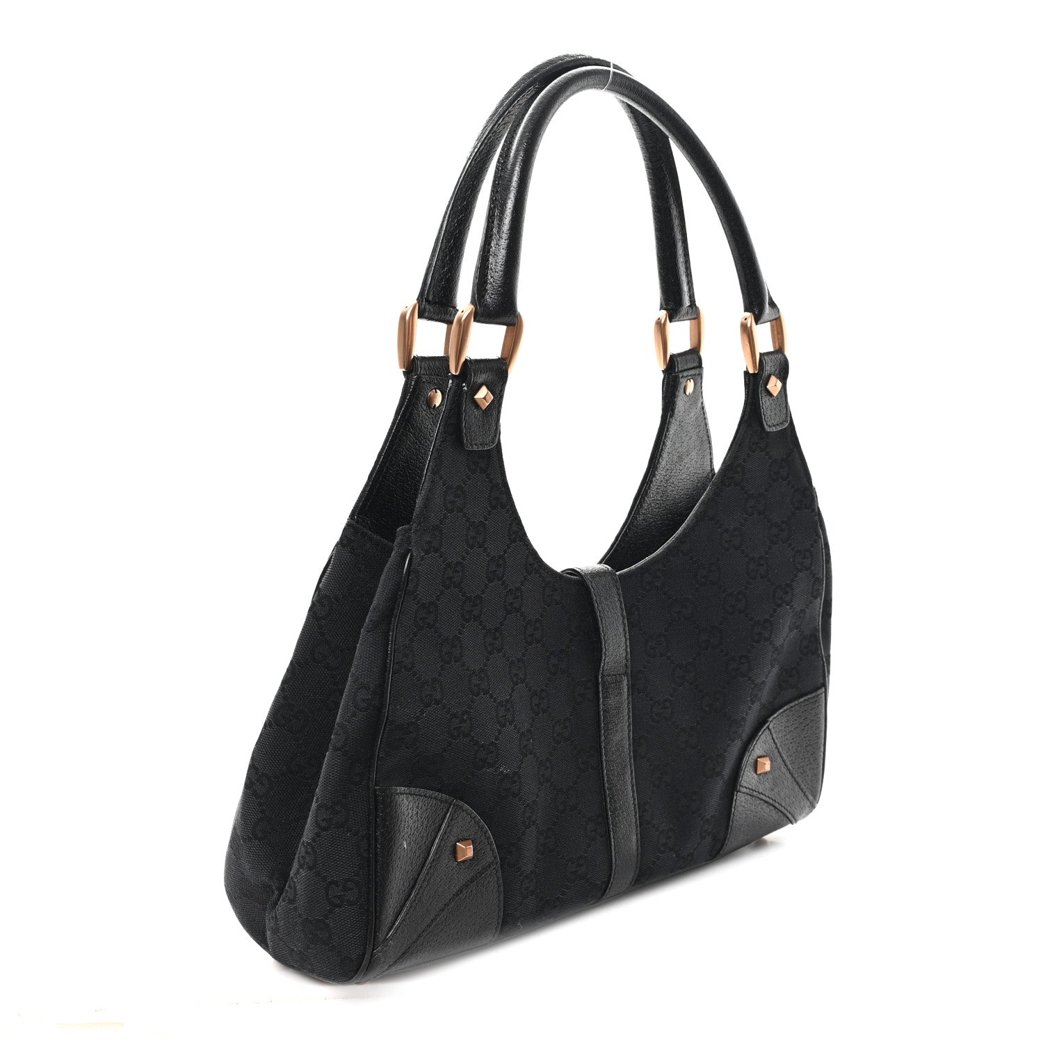 Gucci Monogram Calfskin Large Bardot Tote Black 3 of 13