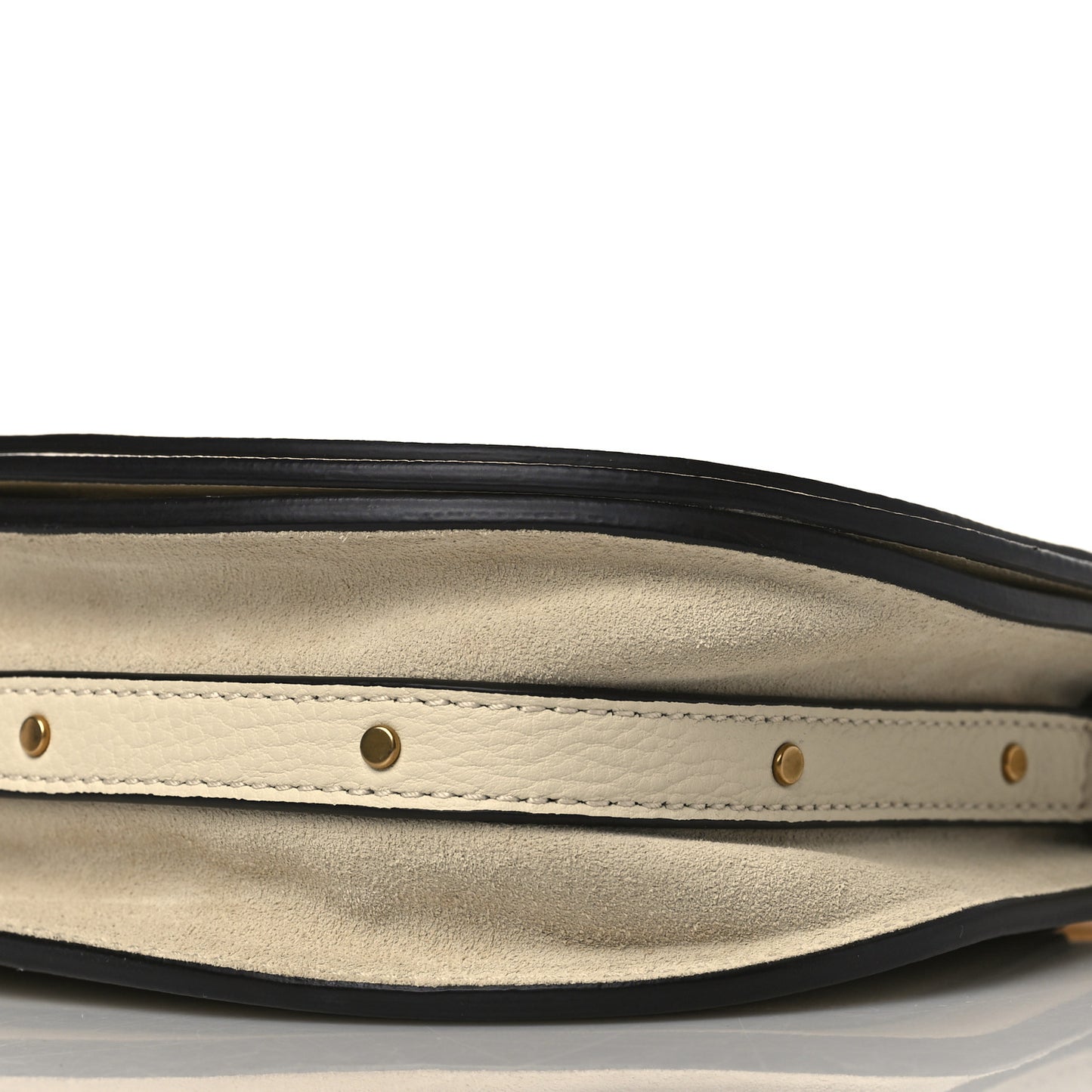 Calfskin Suede Small Nile Bracelet Bag Off White