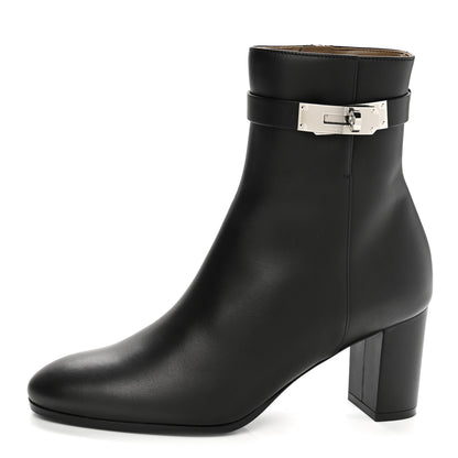 Hermes Calfskin Saint Germain Ankle Boots 37.5 Black 1 of 9