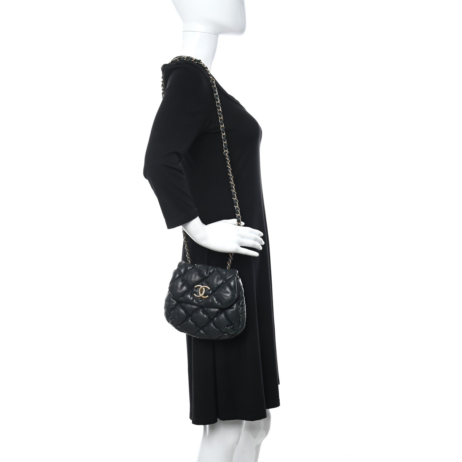 Chanel Lambskin Mini Bubble Quilt Flap Dark Blue 2 of 11