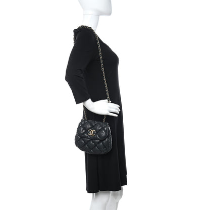 Chanel Lambskin Mini Bubble Quilt Flap Dark Blue 2 of 11