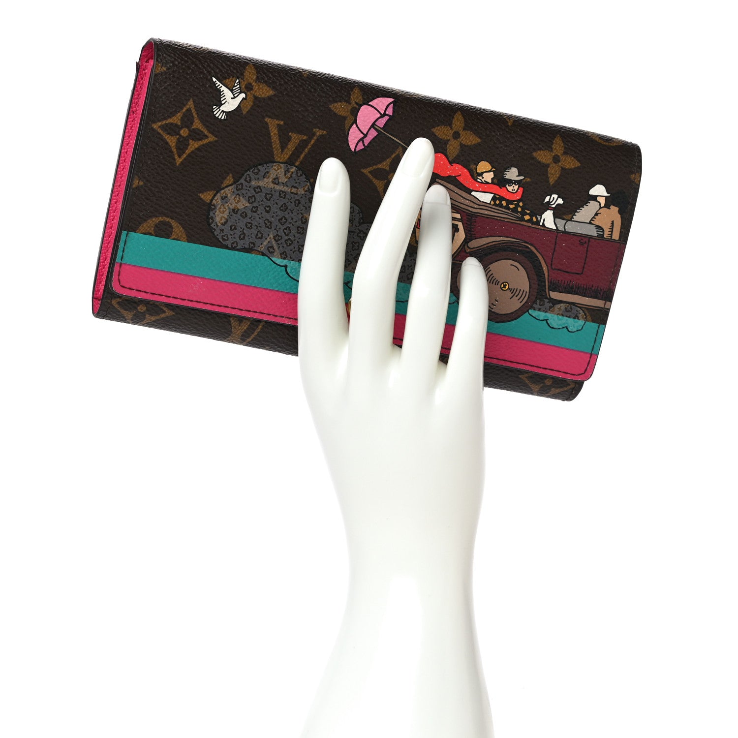 Louis Vuitton Monogram 2015 Christmas Animation Sarah Wallet Hibiscus 2 of 13