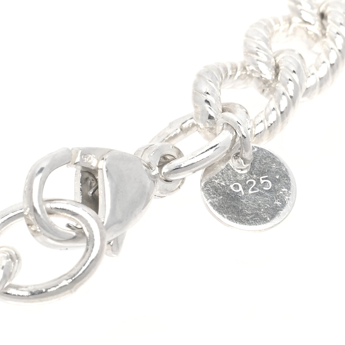 Sterling Silver Twisted Oval Link Bracelet