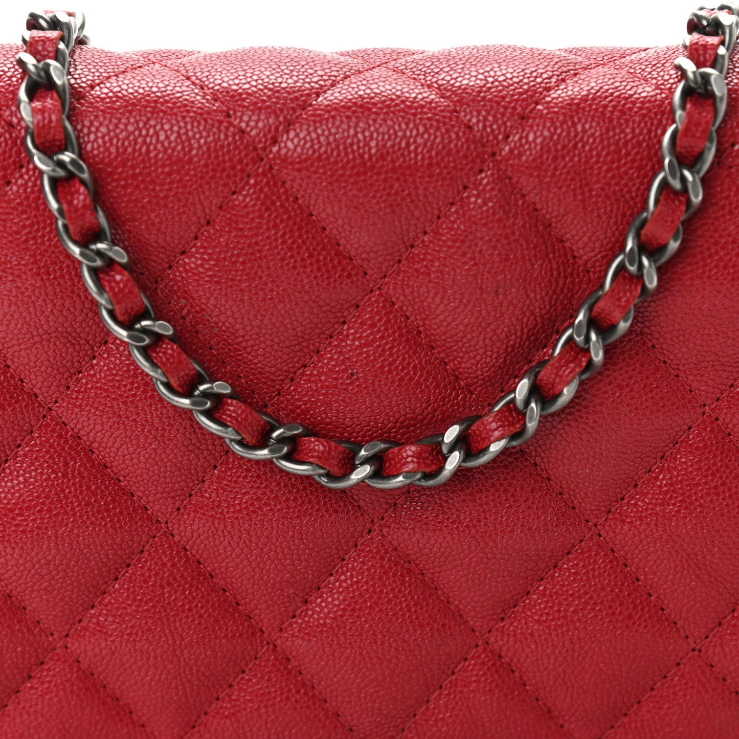 Caviar Quilted Boy Wallet On Chain WOC Red