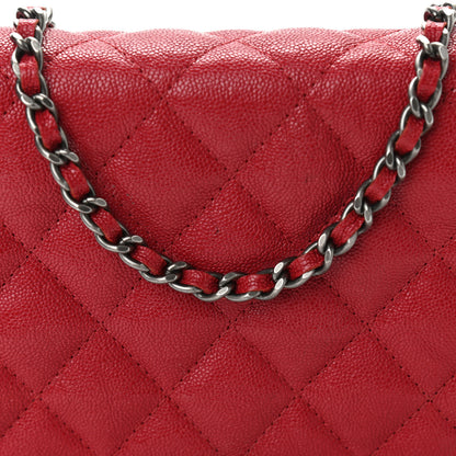 Chanel Caviar Quilted Boy Wallet On Chain WOC Red 11 of 16